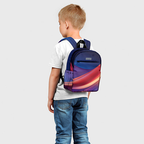 Детский рюкзак Абстрактные синие волны / 3D-принт – фото 5