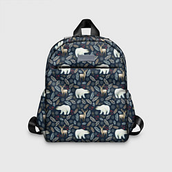 Детский рюкзак Акварельные медведи и олени, цвет: 3D-принт