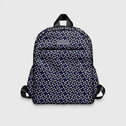 Детский рюкзак Цветочный паттерн тёмно-синий, цвет: 3D-принт