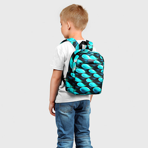 Детский рюкзак Голубые чешуйки / 3D-принт – фото 5