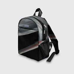 Детский рюкзак Black grey abstract, цвет: 3D-принт — фото 2