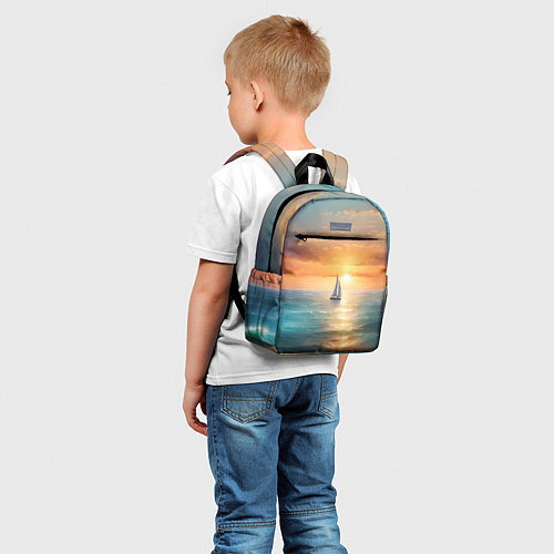 Детский рюкзак Яхта на закате солнца / 3D-принт – фото 5