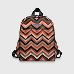 Детский рюкзак Ломаные полосы коричневый, цвет: 3D-принт
