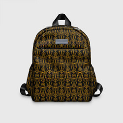 Детский рюкзак Чёрно-золотой узоры, цвет: 3D-принт