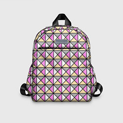 Детский рюкзак Геометрический треугольники бело-серо-розовый