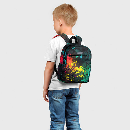 Детский рюкзак Яркие разноцветные абстрактные листья / 3D-принт – фото 5