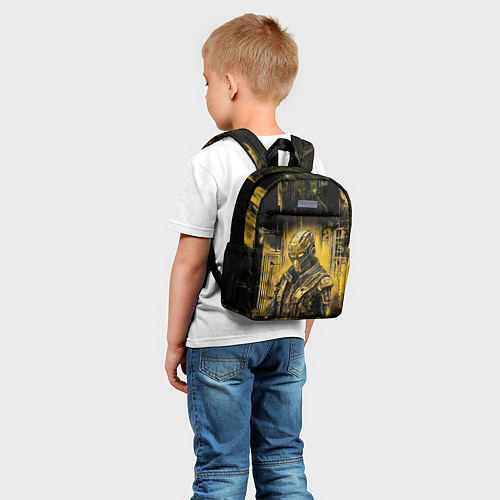 Детский рюкзак Киборг в желтом цвете / 3D-принт – фото 5