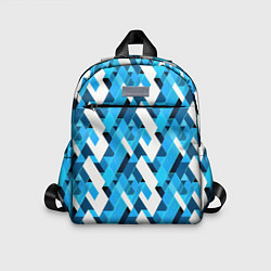 Детский рюкзак Синие и белые фигуры, цвет: 3D-принт