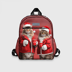 Детский рюкзак С новым котом - два кота в костюмах Санты
