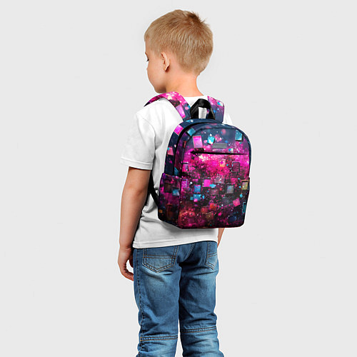Детский рюкзак Летящие абстрактные кубики / 3D-принт – фото 5