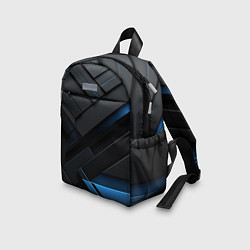 Детский рюкзак Голубая неоновая полоса на черном, цвет: 3D-принт — фото 2