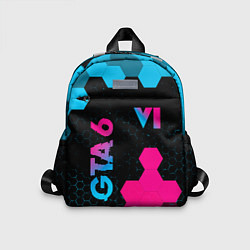 Детский рюкзак GTA 6 - neon gradient вертикально, цвет: 3D-принт