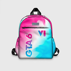 Детский рюкзак GTA 6 neon gradient style вертикально, цвет: 3D-принт
