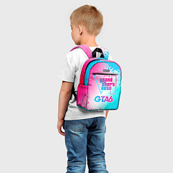 Детский рюкзак GTA6 neon gradient style, цвет: 3D-принт — фото 2
