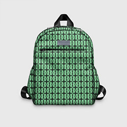 Детский рюкзак Чёрные узоры на зелёном