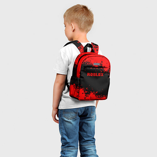 Детский рюкзак Роблокс краски красные / 3D-принт – фото 5