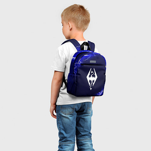 Детский рюкзак Скайрим лого молнии шторм / 3D-принт – фото 5