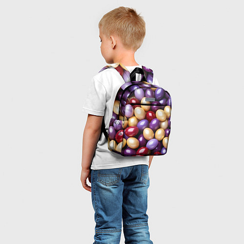 Детский рюкзак Красные и фиолетовые пасхальные яйца / 3D-принт – фото 5
