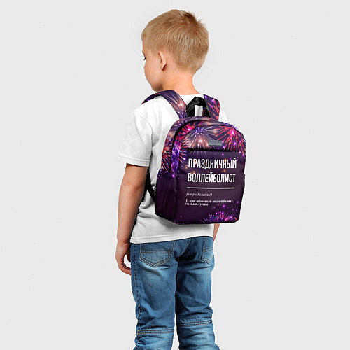 Детский рюкзак Праздничный воллейболист: фейерверк / 3D-принт – фото 5
