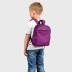 Детский рюкзак Розовые и чёрные треугольники, цвет: 3D-принт — фото 2