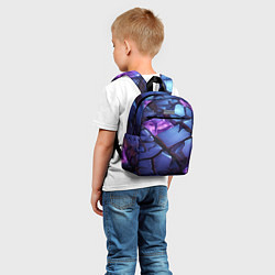 Детский рюкзак Фиолетовые неоновые плиты, цвет: 3D-принт — фото 2