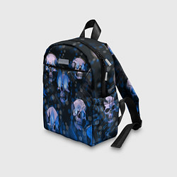 Детский рюкзак Синие черепа на чёрном фоне, цвет: 3D-принт — фото 2