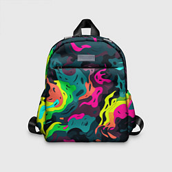 Детский рюкзак Яркие кислотные разноцветные пятна в виде камуфляж