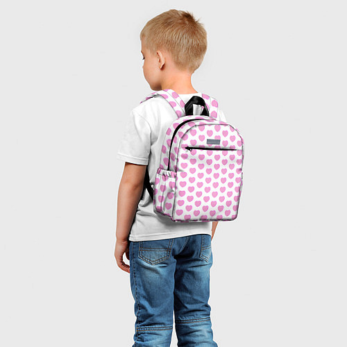 Детский рюкзак Нежные розовые сердечки / 3D-принт – фото 5