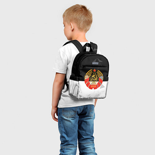 Детский рюкзак СССР черно белая геометрия / 3D-принт – фото 5