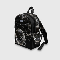 Детский рюкзак Пузыри на черном, цвет: 3D-принт — фото 2