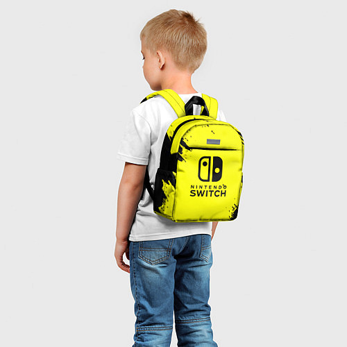 Детский рюкзак Nintendo switch краски на жёлтом / 3D-принт – фото 5