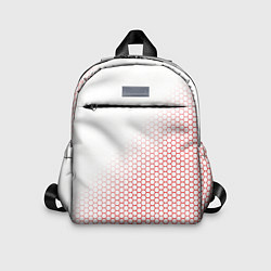 Детский рюкзак Красно-белый соты, цвет: 3D-принт