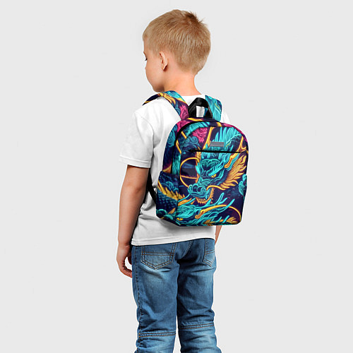 Детский рюкзак Два неоновых дракона - ирезуми / 3D-принт – фото 5