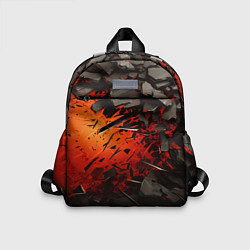 Детский рюкзак Черные камни на красном взрыв, цвет: 3D-принт