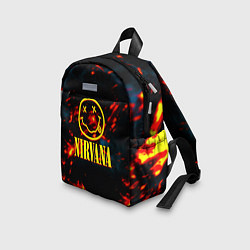 Детский рюкзак Nirvana rock огненное лого лава, цвет: 3D-принт — фото 2