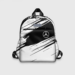 Детский рюкзак Mercedes benz краски чернобелая геометрия, цвет: 3D-принт