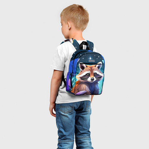 Детский рюкзак Енот мультяшный красочный / 3D-принт – фото 5