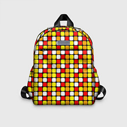 Детский рюкзак Красные, жёлтые и белые квадраты