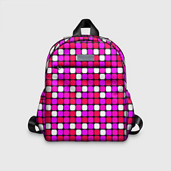 Детский рюкзак Розовые и белые квадраты, цвет: 3D-принт