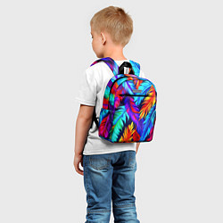 Детский рюкзак Яркие перья птицы колибри, цвет: 3D-принт — фото 2