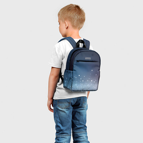 Детский рюкзак Серебристые блёстки на синем фоне - нейросеть / 3D-принт – фото 5