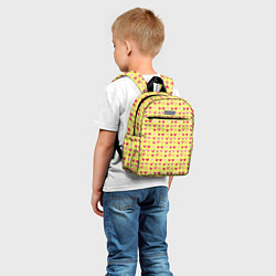 Детский рюкзак Сердечки на желтом - паттерн, цвет: 3D-принт — фото 2