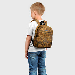 Детский рюкзак Темная лепнина золото, цвет: 3D-принт — фото 2