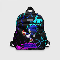Детский рюкзак Sonic sega game неоновая текстура, цвет: 3D-принт