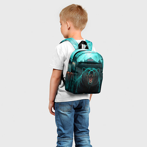 Детский рюкзак Царь тайги - медведь молнии / 3D-принт – фото 5