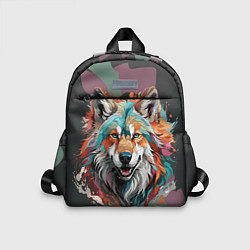 Детский рюкзак Голова яркого волка, цвет: 3D-принт