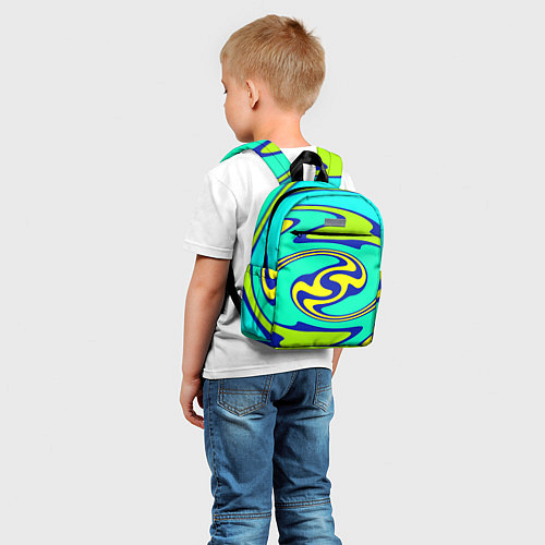 Детский рюкзак Скрученные неоновые линии / 3D-принт – фото 5