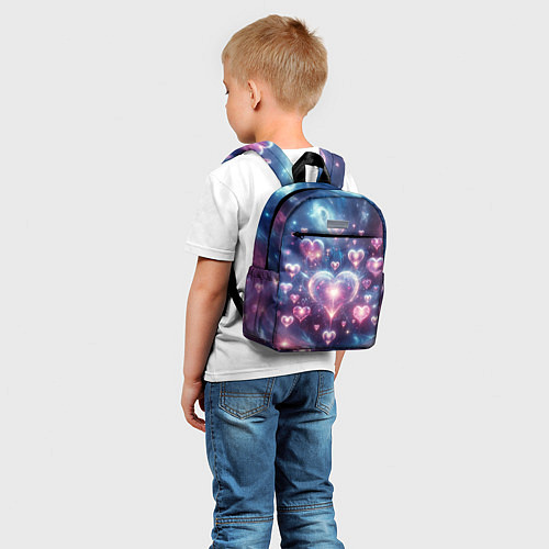 Детский рюкзак Космические сердца - звезды / 3D-принт – фото 5