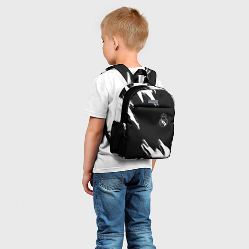 Детский рюкзак Real madrid белые краски текстура / 3D-принт – фото 5