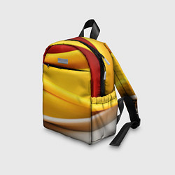 Детский рюкзак Желтая абстракция с оранжевой волной, цвет: 3D-принт — фото 2